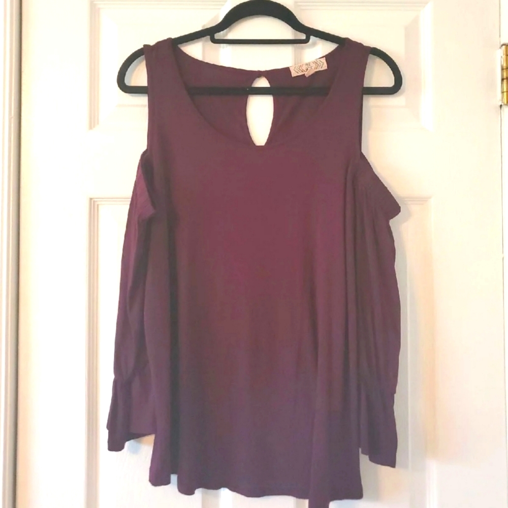 Pink Rose Cold Shoulder Blouse